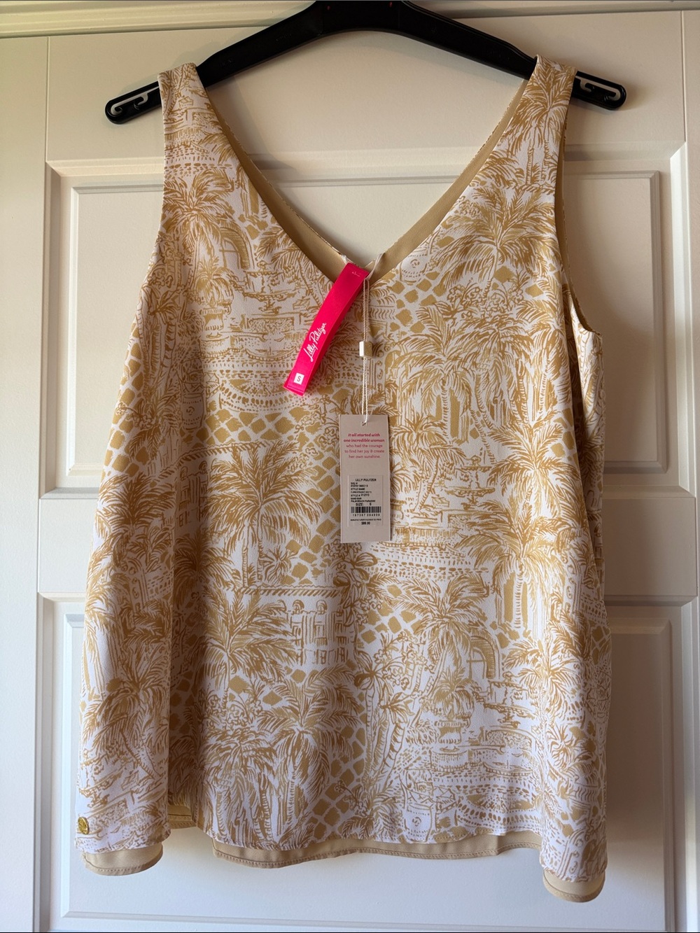 Lilly Pulitzer Cream & Gold Scenic V-Neck Camisole